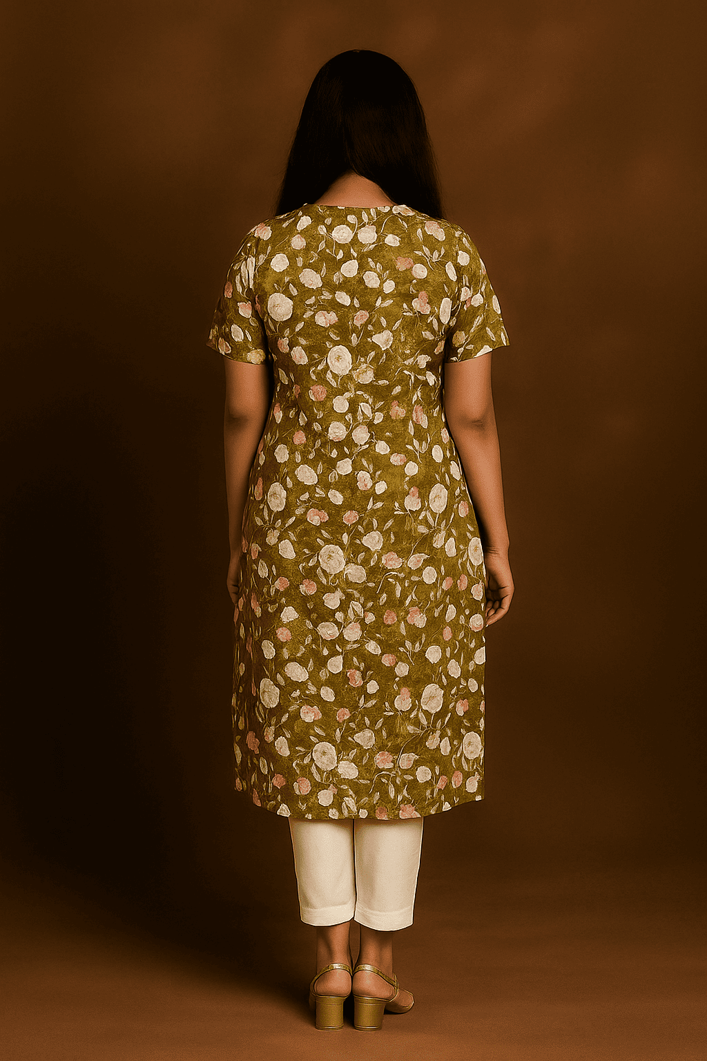 D.Gokuldas NX - Mehendi Green Printed Kurti
